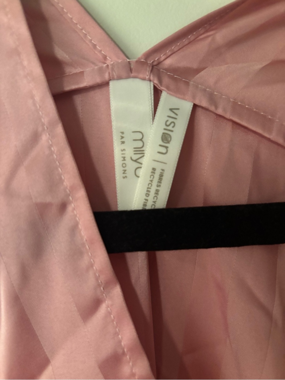 Satin Pink Kimono-Style Lounge Robe - Picture 3 of 6